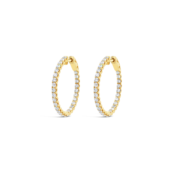 Yellow Gold & Diamond Hoop Earrings