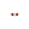 Round Diamond & Ruby Ring
