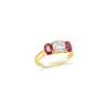 Round Diamond & Ruby Ring