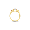 Round Diamond & Ruby Ring