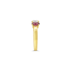 Round Diamond & Ruby Ring