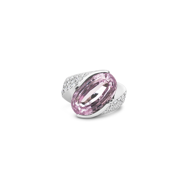 Kunzite & Diamond Ring