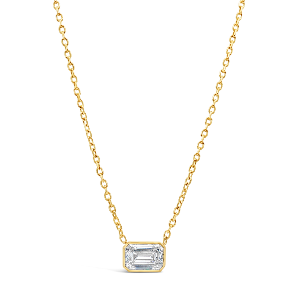 Emerald cut Diamond Pendant