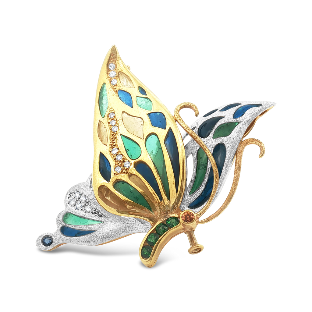 Plique a Jour Butterfly Pin