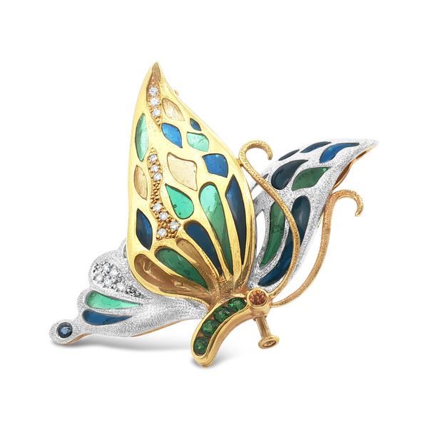 Plique a Jour Butterfly Pin