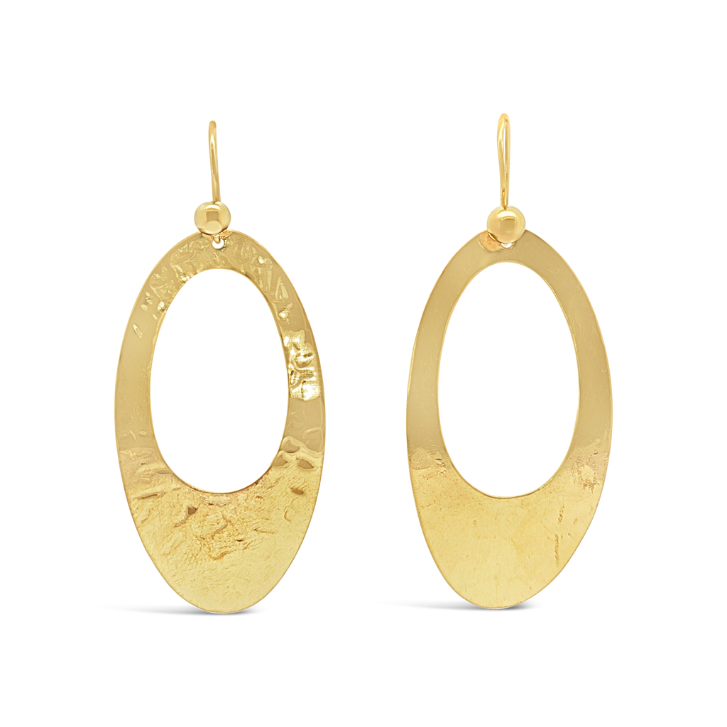 Hammered Gold Dangle Earrings