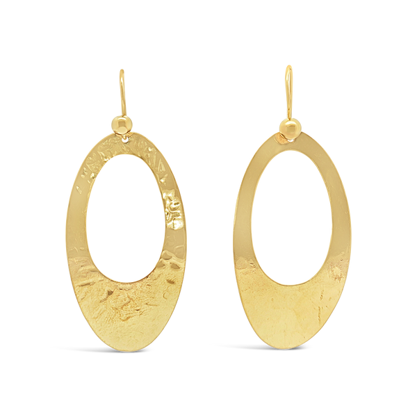 Hammered Gold Dangle Earrings