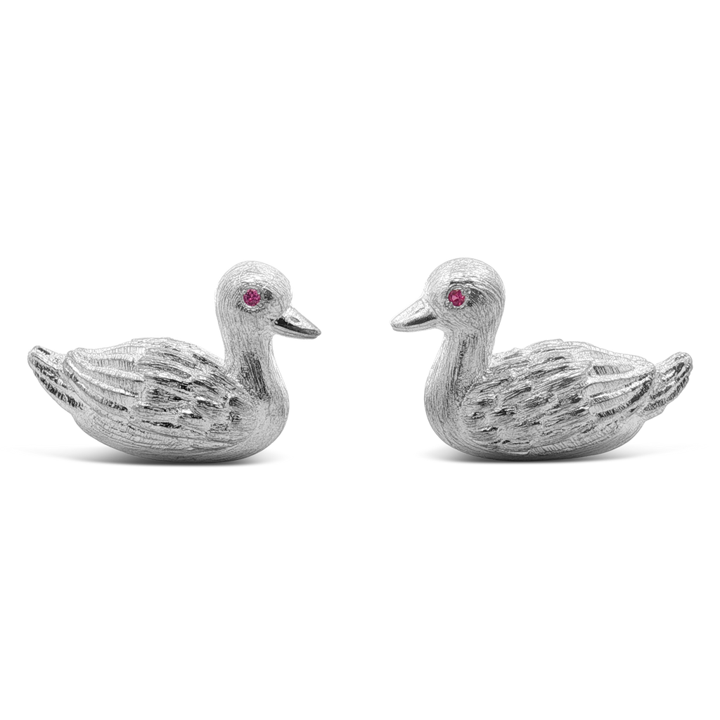 Sterling Silver Duck Cufflinks