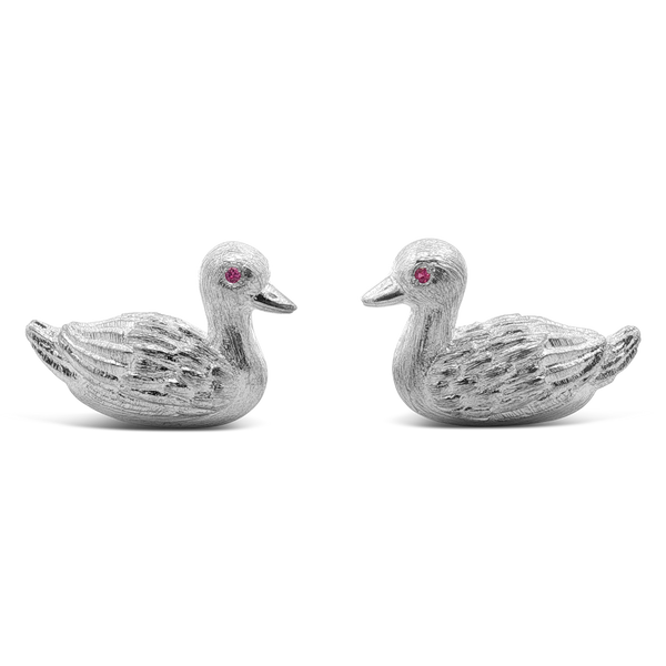 Sterling Silver Duck Cufflinks
