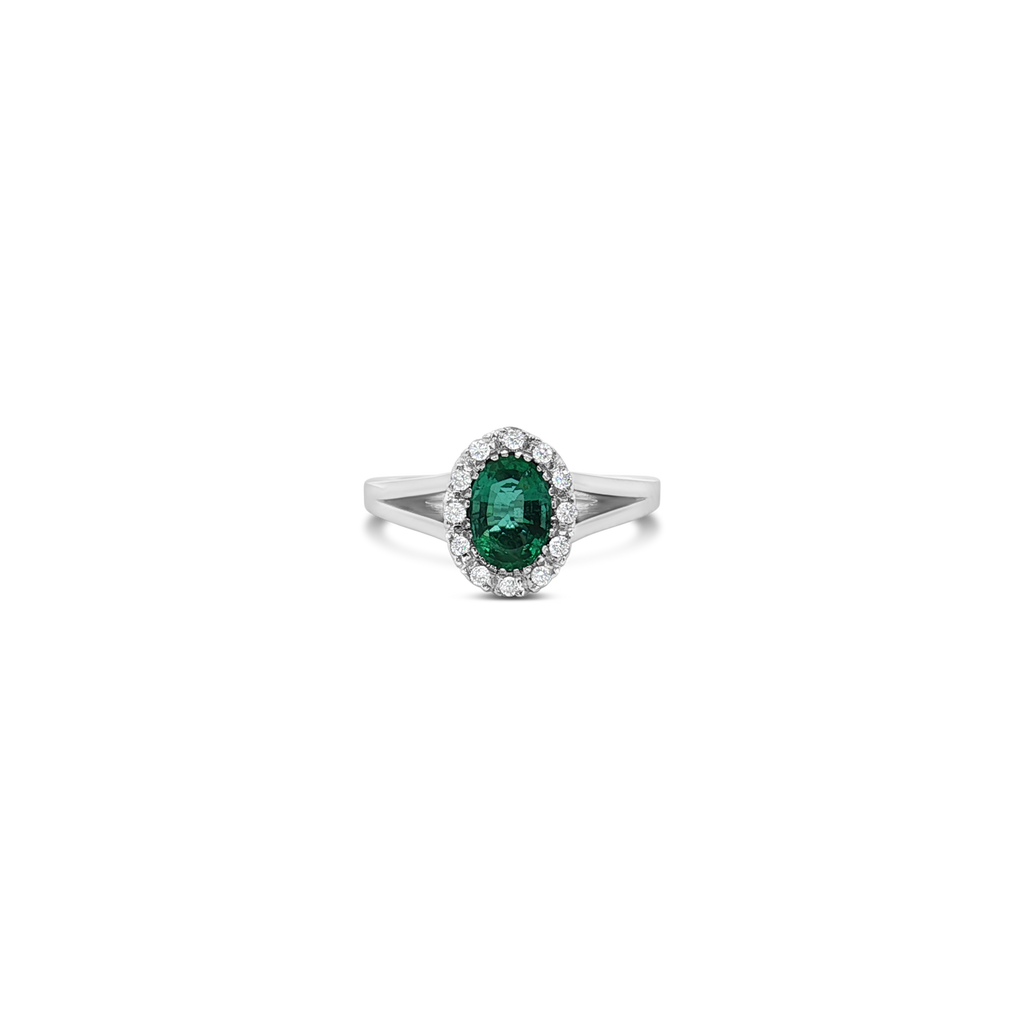 Oval Emerald & Diamond Ring