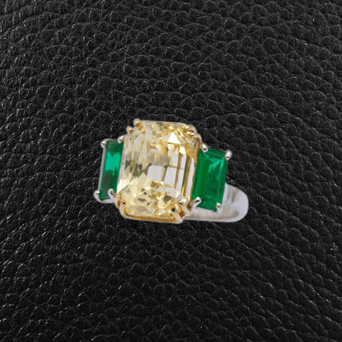 Yellow Sapphire & Emerald Ring