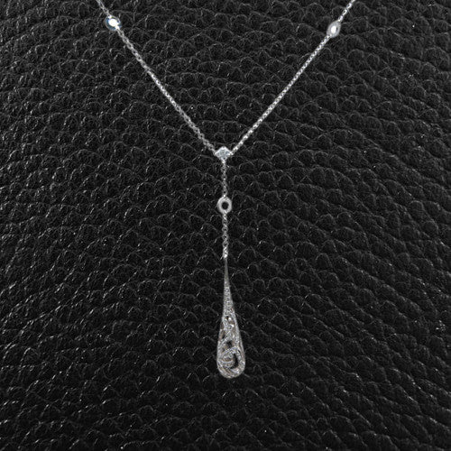 Diamond Drop Pendant & Chain
