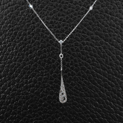 Diamond Drop Pendant & Chain