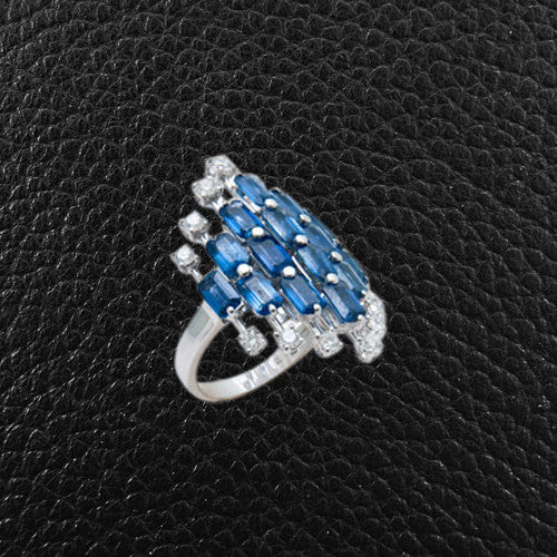 Sapphire & Diamond Cocktail Ring