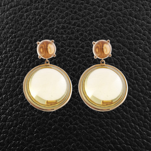 Cabochon Lemon Quartz & Citrine Earrings