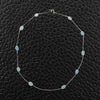Blue Topaz & Emerald Bead Necklace