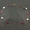 Moonstone & Rubellite Bead Necklace