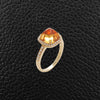 Carved Cabochon Citrine & Diamond Ring