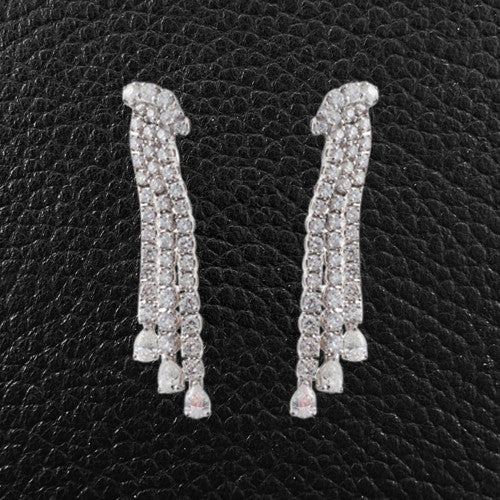 Triple Dangle Diamond Earrings
