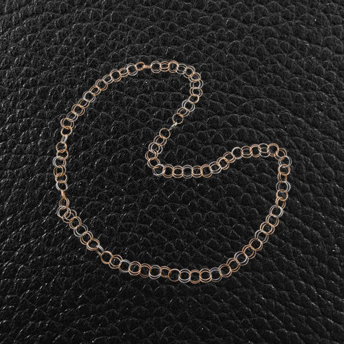 Rose & White Gold Link Necklace