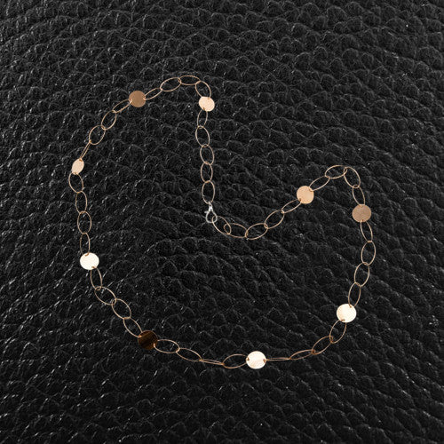Polished Gold Oval Link Necklace