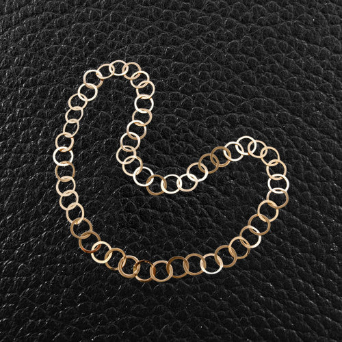 Polished Gold Round Link Necklace