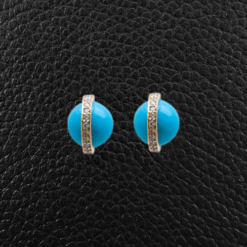 Turquoise & Diamond Earrings