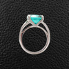 Blue-Green Tourmaline & Diamond Ring