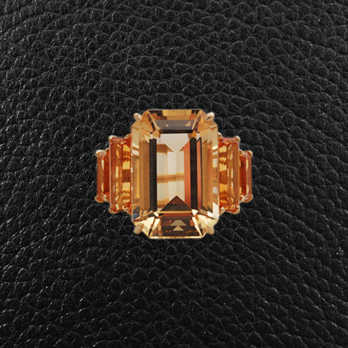 Five Stone Citrine Cocktail Ring
