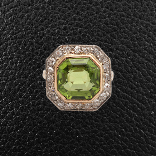 Peridot & Diamond Ring