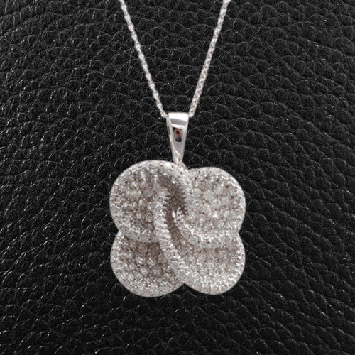 Stylized Diamond Flower Pendant