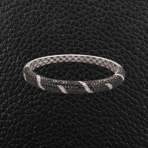 Black & White Diamond Bangle Bracelet