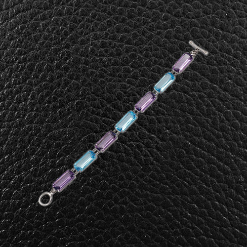 Amethyst & Blue Topaz Bracelet