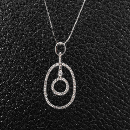 Diamond Circle in an Oval Pendant