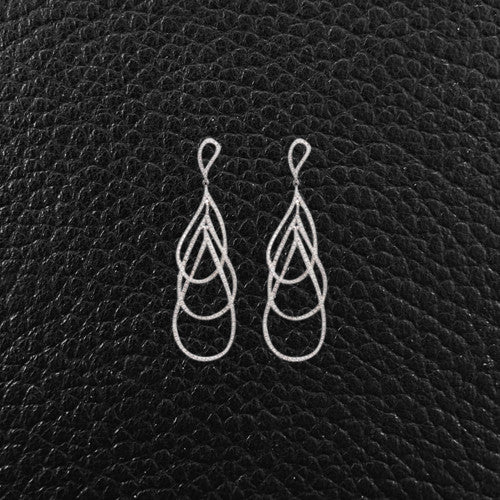Teardrop Shaped Diamond Dangle Earrings