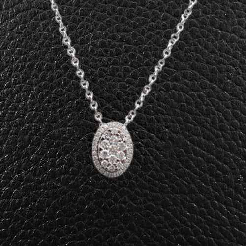 Oval shaped Pendant with Multiple Diamonds