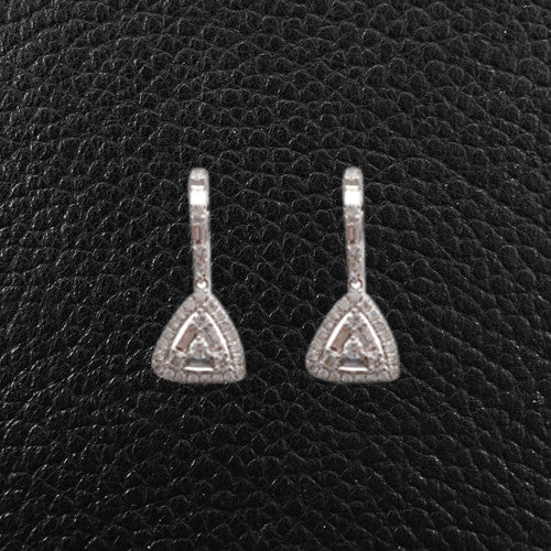 Triangular Dangle Diamond Earrings