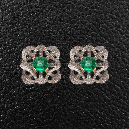Emerald & Diamond Earrings