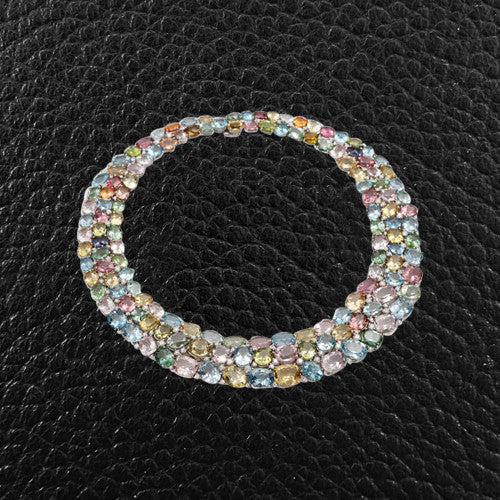 Multi-color Sapphire & Diamond Necklace