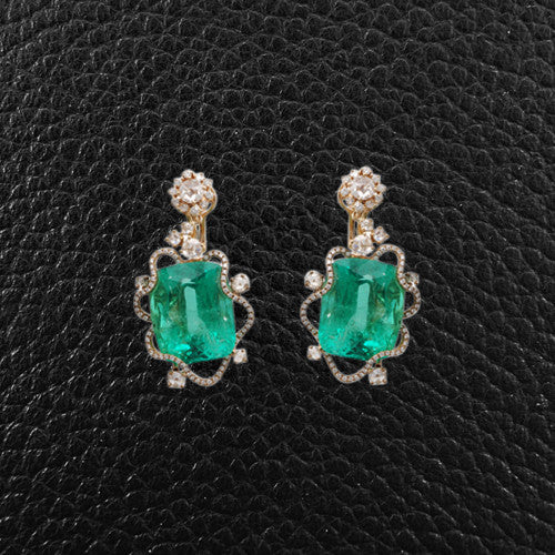 Emerald & Diamond Earrings