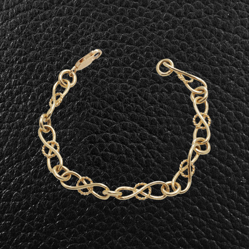 Twisted Link Charm Bracelet