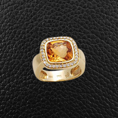 Citrine & Diamond Ring