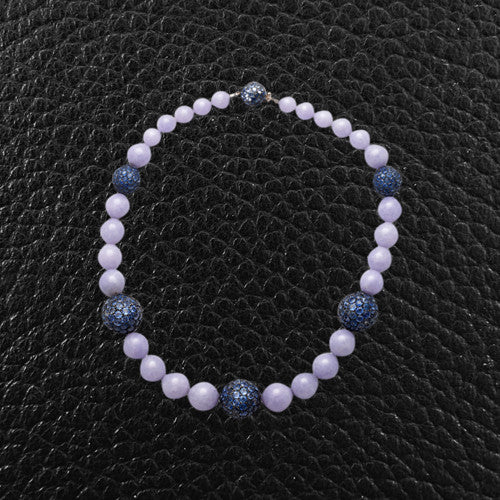 Lavendar Jade & Sapphire Necklace