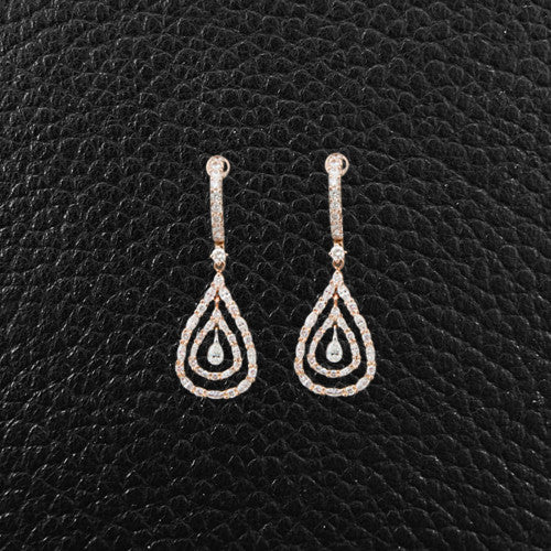 Rose Gold & Diamond Dangle Earrings
