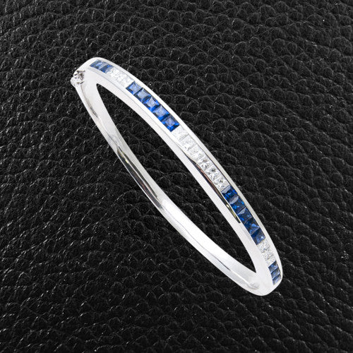 Sapphire & Diamond Bangle Bracelet