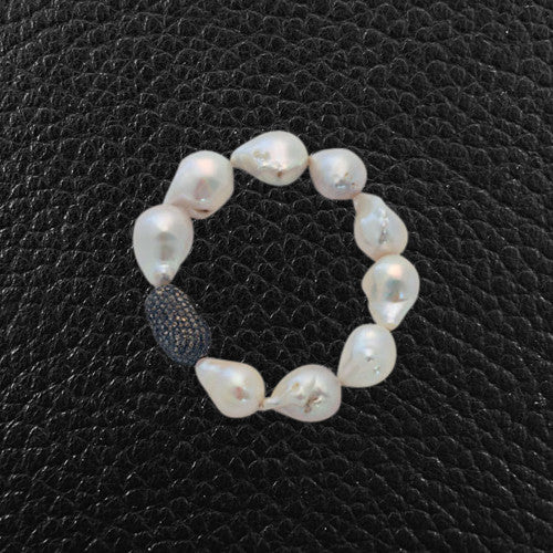 Baroque Pearl & Diamond Bracelet