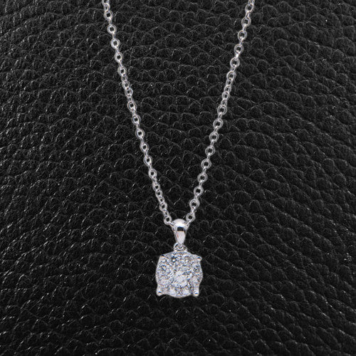 Multi-Diamond Pendant with Chain