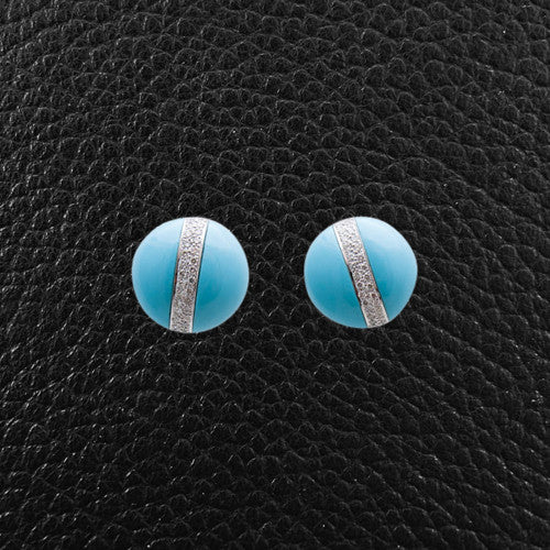 Turquoise & Diamond Earrings