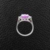 Cushion cut Pink Sapphire and Diamond Ring