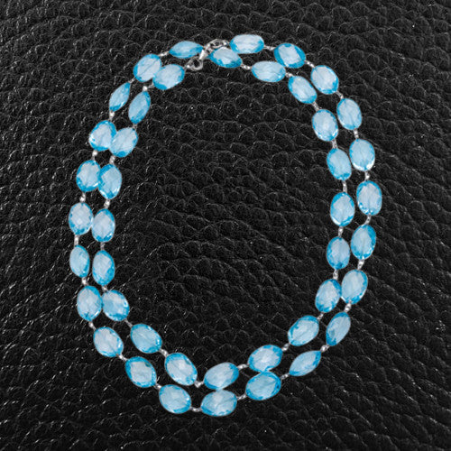 Blue Topaz Bead Necklace